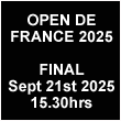 Watch here live the final of the Open de France 2025 on Sunday September 21st 2025 at 15.30hrs Paris local time.